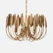 Milano Brushed Gold Wood/Metal Chandelier 20"D x 12"H