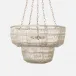 Noemi White/Antiqued Gold Rattan/Metal Chandelier 30"D x 20"H
