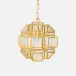 Odalys Brass Metal Pendant Lamp 13"L x 13"Wx13"H