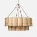 Orinda Natural/Shiny Brass Rattan/Iron Chandelier 30"D x 15"H