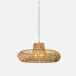 Yaresly Light Brown/Brushed Gold Rattan Peel/Metal Pendant Lamp 28"D x 13"H
