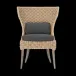 Arla Indoor/Outdoor Dining Chair Natural 30"W x 27"D x 40"H Twisted Faux Rope Alsek Charcoal High-Performance Fabric