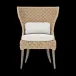 Arla Indoor/Outdoor Dining Chair Natural 30"W x 27"D x 40"H Twisted Faux Rope Lambro Cream High-Performance Boucle