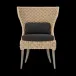 Arla Indoor/Outdoor Dining Chair Natural 30"W x 27"D x 40"H Twisted Faux Rope Lambro Smoke High-Performance Boucle