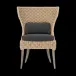 Arla Indoor/Outdoor Dining Chair Natural 30"W x 27"D x 40"H Twisted Faux Rope Pagua Black Pearl High-Performance Fabric