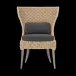 Arla Indoor/Outdoor Dining Chair Natural 30"W x 27"D x 40"H Twisted Faux Rope Pagua Graphite High-Performance Fabric