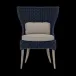 Arla Indoor/Outdoor Dining Chair Navy 30"W x 27"D x 40"H Twisted Faux Rope Alsek Stone High-Performance Fabric