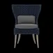 Arla Indoor/Outdoor Dining Chair Navy 30"W x 27"D x 40"H Twisted Faux Rope Weser Ash High-Performance Fabric