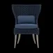 Arla Indoor/Outdoor Dining Chair Navy 30"W x 27"D x 40"H Twisted Faux Rope Weser Deep Blue High-Performance Fabric