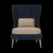 Arla Indoor/Outdoor Lounge Chair Navy 30"W x 32"D x 43"H Twisted Faux Rope Clyde Beige Plaid High-Performance Fabric