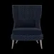 Arla Indoor/Outdoor Lounge Chair Navy 30"W x 32"D x 43"H Twisted Faux Rope Lambro Navy High-Performance Boucle