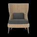 Arla Indoor/Outdoor Lounge Chair Natural 30"W x 32"D x 43"H Twisted Faux Rope Alsek Charcoal High-Performance Fabric