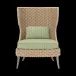 Arla Indoor/Outdoor Lounge Chair Natural 30"W x 32"D x 43"H Twisted Faux Rope Clyde Mint Plaid High-Performance Fabric