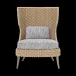 Arla Indoor/Outdoor Lounge Chair Natural 30"W x 32"D x 43"H Twisted Faux Rope Danube Gray Mix High-Performance Fabric