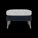 Arla Indoor/Outdoor Ottoman Navy 24"W x 18"D x 18"H Twisted Faux Rope Danube Gray Beige Mix High-Performance Fabric