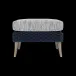 Arla Indoor/Outdoor Ottoman Navy 24"W x 18"D x 18"H Twisted Faux Rope Danube Gray Mix High-Performance Fabric