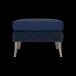 Arla Indoor/Outdoor Ottoman Navy 24"W x 18"D x 18"H Twisted Faux Rope Garonne Navy Marine Leather