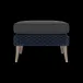 Arla Indoor/Outdoor Ottoman Navy 24"W x 18"D x 18"H Twisted Faux Rope Pagua Black Pearl High-Performance Fabric