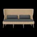 Arla Indoor/Outdoor Sofa Natural 75"W x 33"D x 44"H Twisted Faux Rope Garonne Dark Gray Marine Leather