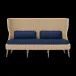 Arla Indoor/Outdoor Sofa Natural 75"W x 33"D x 44"H Twisted Faux Rope Garonne Navy Marine Leather