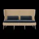 Arla Indoor/Outdoor Sofa Natural 75"W x 33"D x 44"H Twisted Faux Rope Havel Navy Outdoor Performance Velvet