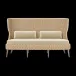 Arla Indoor/Outdoor Sofa Natural 75"W x 33"D x 44"H Twisted Faux Rope Havel Parchment Outdoor Performance Velvet