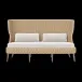 Arla Indoor/Outdoor Sofa Natural 75"W x 33"D x 44"H Twisted Faux Rope Havel Snow White Outdoor Performance Velvet