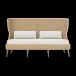 Arla Indoor/Outdoor Sofa Natural 75"W x 33"D x 44"H Twisted Faux Rope Lambro Cream High-Performance Boucle
