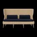 Arla Indoor/Outdoor Sofa Natural 75"W x 33"D x 44"H Twisted Faux Rope Lambro Navy High-Performance Boucle