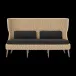 Arla Indoor/Outdoor Sofa Natural 75"W x 33"D x 44"H Twisted Faux Rope Lambro Smoke High-Performance Boucle