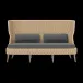 Arla Indoor/Outdoor Sofa Natural 75"W x 33"D x 44"H Twisted Faux Rope Weser Ash High-Performance Fabric