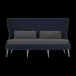 Arla Indoor/Outdoor Sofa Navy 75"W x 33"D x 44"H Twisted Faux Rope Alsek Charcoal High-Performance Fabric