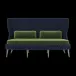 Arla Indoor/Outdoor Sofa Navy 75"W x 33"D x 44"H Twisted Faux Rope Havel Cactus Outdoor Performance Velvet