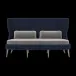 Arla Indoor/Outdoor Sofa Navy 75"W x 33"D x 44"H Twisted Faux Rope Havel Gray Dove Outdoor Performance Velvet