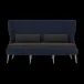 Arla Indoor/Outdoor Sofa Navy 75"W x 33"D x 44"H Twisted Faux Rope Lambro Smoke High-Performance Boucle