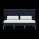Arla Indoor/Outdoor Sofa Navy 75"W x 33"D x 44"H Twisted Faux Rope Pagua Cream High-Performance Fabric
