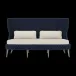 Arla Indoor/Outdoor Sofa Navy 75"W x 33"D x 44"H Twisted Faux Rope Volta Sand High-Performance Fabric