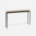 Benjamin Console Table Flat Black Steel 48"L x 10"W x 31"H Crystal Stone Beige