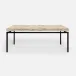 Benjamin Coffee Table Flat Black Steel 48"L x 27"W x 21"H Crystal Stone Beige