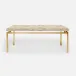 Benjamin Coffee Table Texturized Gold Steel 48"L x 27"W x 21"H Crystal Stone Beige