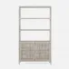 Isla Bookcase with Hutch 44"L x 18"W x 79"H French Gray Peeled Rattan