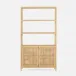 Isla Bookcase with Hutch 44"L x 18"W x 79"H Natural Peeled Rattan