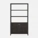 Isla Bookcase with Hutch 44"L x 18"W x 79"H Smoke Peeled Rattan