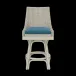 Isla Swivel Counter Stool 20"W x 23"D x 41"H French Gray Peeled Rattan Pagua Bombay High-Performance Fabric