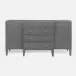 Jarin Deep Drawer Buffet 64"L x 18"W x 34"H Graphite Faux Belgian Linen