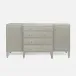 Jarin Deep Drawer Buffet 64"L x 18"W x 34"H Light Gray Faux Belgian Linen