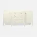 Jarin Deep Drawer Buffet 64"L x 18"W x 34"H White Faux Belgian Linen