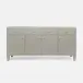 Jarin Buffet 76"L x 18"W x 38"H Light Gray Faux Belgian Linen