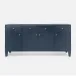 Jarin Buffet 76"L x 18"W x 38"H True Navy Faux Belgian Linen