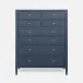 Jarin Tallboy 42"L x 20"W x 54"H True Navy Faux Belgian Linen